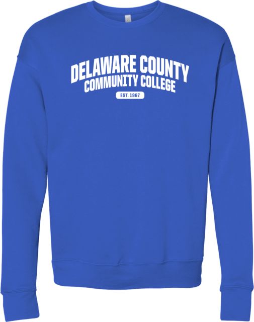 Delaware CC Bella + Canvas Fleece Crew Delaware County Community College EST 1967 Arched Wordmark - ONLINE ONLY