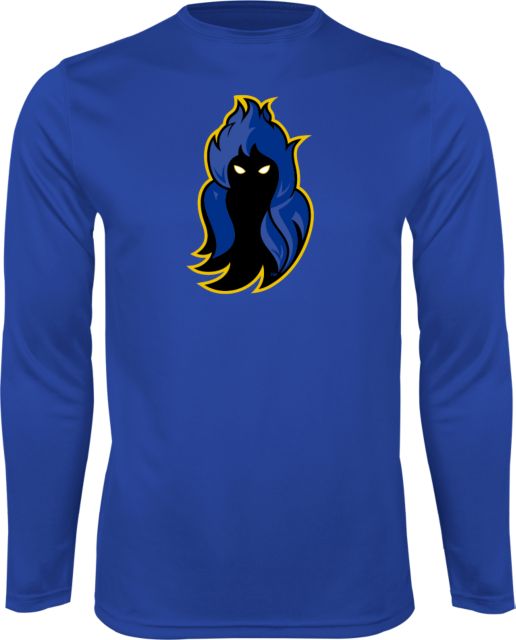 Delaware CC Performance Long Sleeve Shirt DCCC Phantom Mascot - ONLINE ONLY