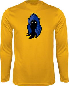 Delaware CC Performance Long Sleeve Shirt DCCC Phantom Mascot - ONLINE ONLY