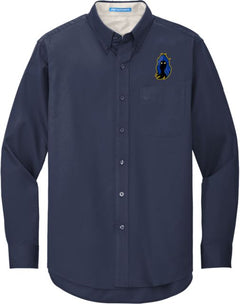 Delaware CC Twill Button Down Long Sleeve DCCC Phantom Mascot - ONLINE ONLY