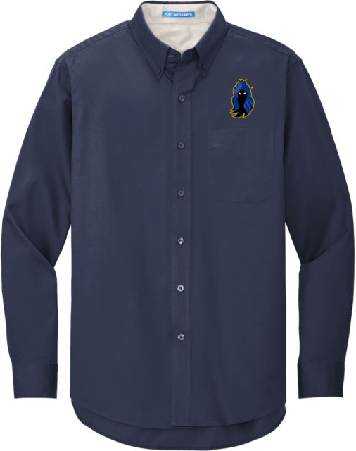 Delaware CC Twill Button Down Long Sleeve DCCC Phantom Mascot - ONLINE ONLY
