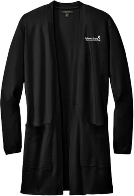 Delaware CC Mercer + Mettle Womens Open Front Cardigan Sweater Delaware County Community College Primary Mark - ONLINE ONLY