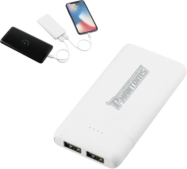 Delaware CC Tilt High Density 5000 mAh Power Bank Delaware County Community College Phantoms Wordmark  Engraved - ONLINE ONLY