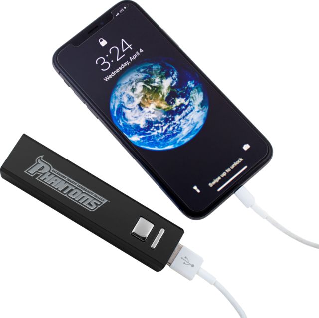 Delaware CC Aluminum Power Bank Delaware County Community College Phantoms Wordmark  Engraved - ONLINE ONLY
