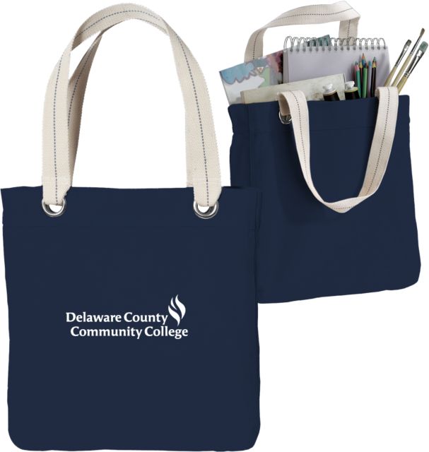 Delaware CC Allie Canvas Tote Delaware County Community College Primary Mark - ONLINE ONLY